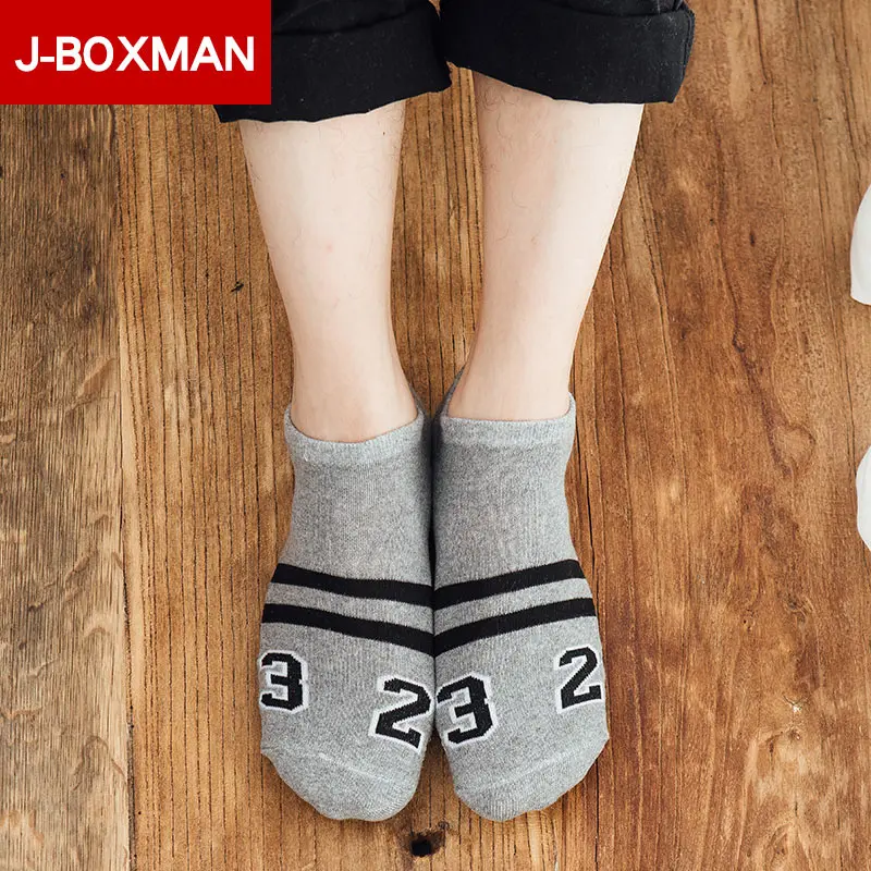 5 Pairs Cotton Socks for Men High Quality Number Print No Show Men's Socks Short Invisible Summer Men Fashions Boat Socks Soft