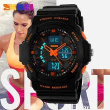 SKMEI Dual Display Digital Watch Women Chronograph Sports Wrist Watches Ladies LED Wristwatch Relogio Feminino Clock Female 1008