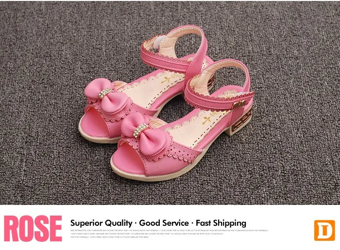 Rhinestone Princesse Girls Leather Sandals Summer Fashion Dancing Flower Diamond Bowknot Sandal Elsa Shoes Ninas Chaussure Fille 444 (2)