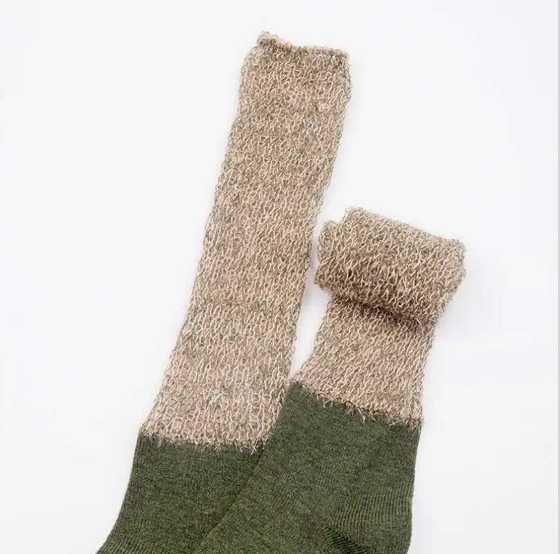 Осень и зима новые полые плюшевые нитки сшивание длинные носки без пятки женские модные носки
