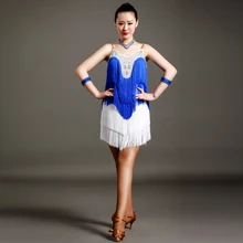 Женские custominze кисточкой горный хрусталь профессиональные латинские танцы Конкурс платье для взрослых хорошего качества Костюмы для латиноамериканских танцев/Румба производительность
