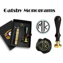 Gatsby монограмма Начальные Пользовательские Воск печать штамп комплект