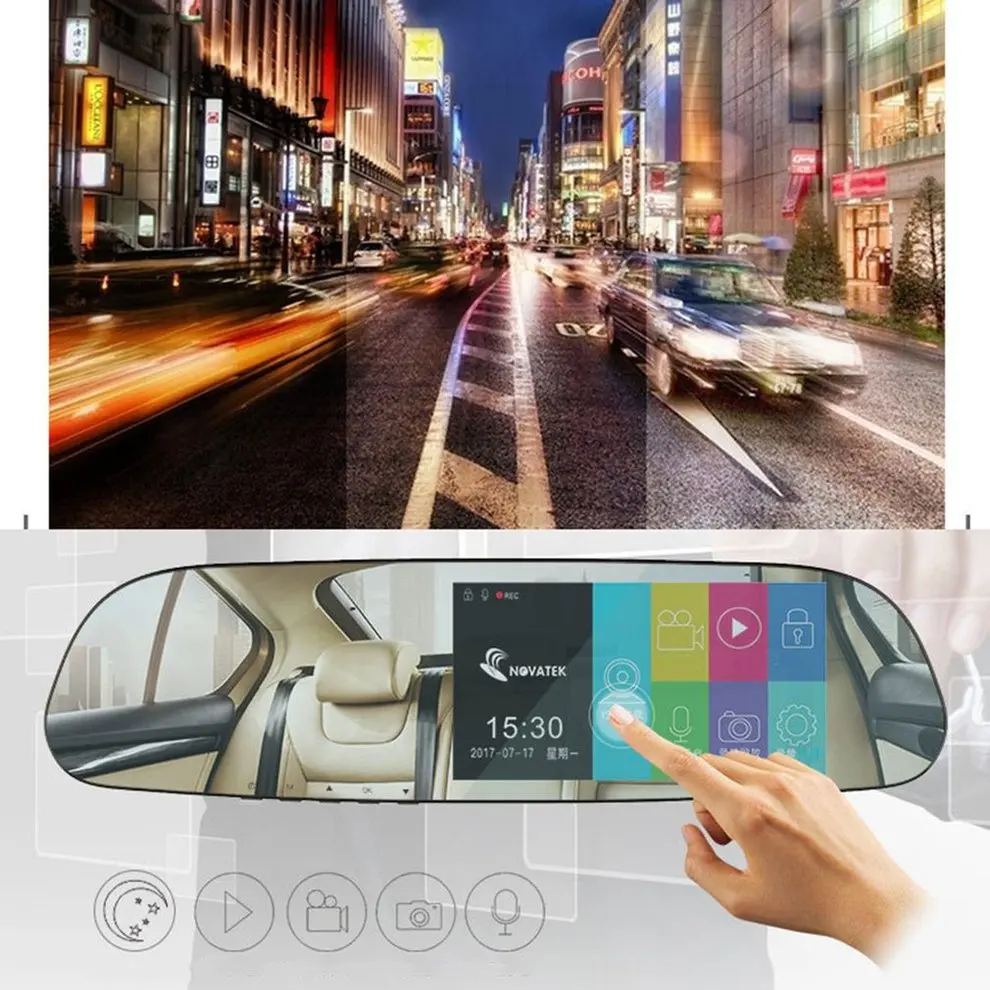  50 Zoll 140 Grad Ultra Weitwinkel Objektiv 1080P Auto DVR GPS Auto Rückspiegel Monitor Reverse Kame