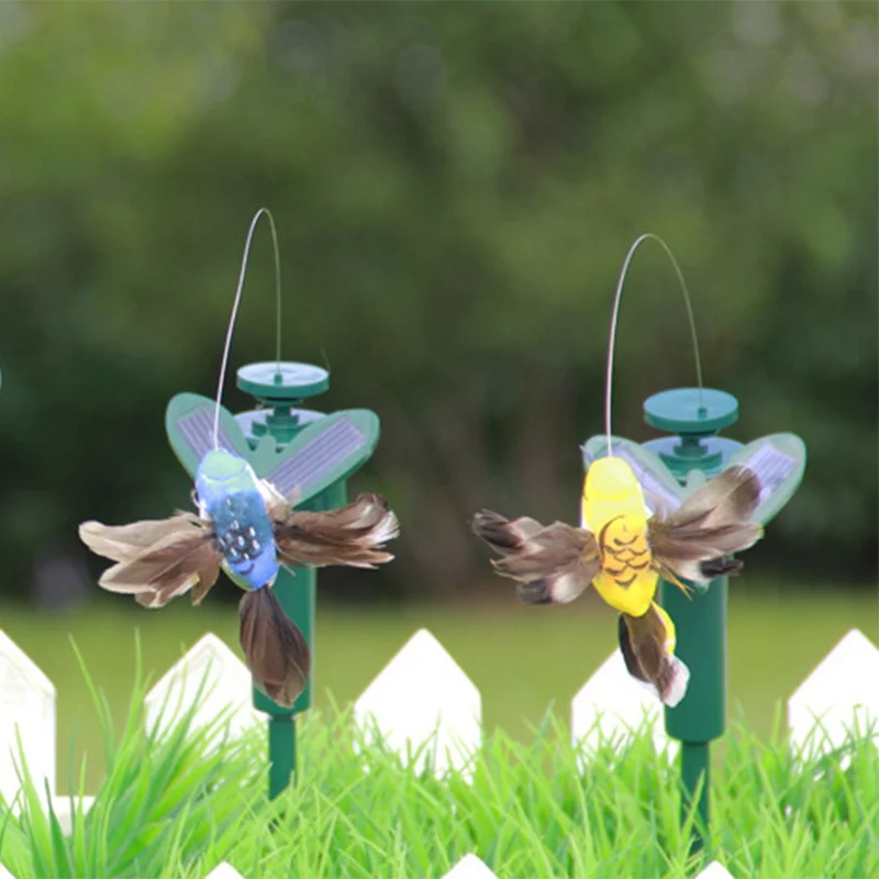 Funny Solar Toys Flying Fluttering Hummingbird Powered Birds Butterflies for Garden Decoration