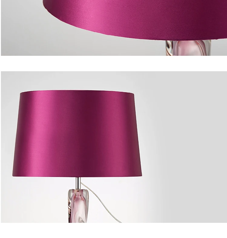 DX современная светодиодная настольная лампа дизайнерский светильник железный светильник s из ткани в форме спальни кабинет прикроватный флакон духов Фиолетовый Хром блеск