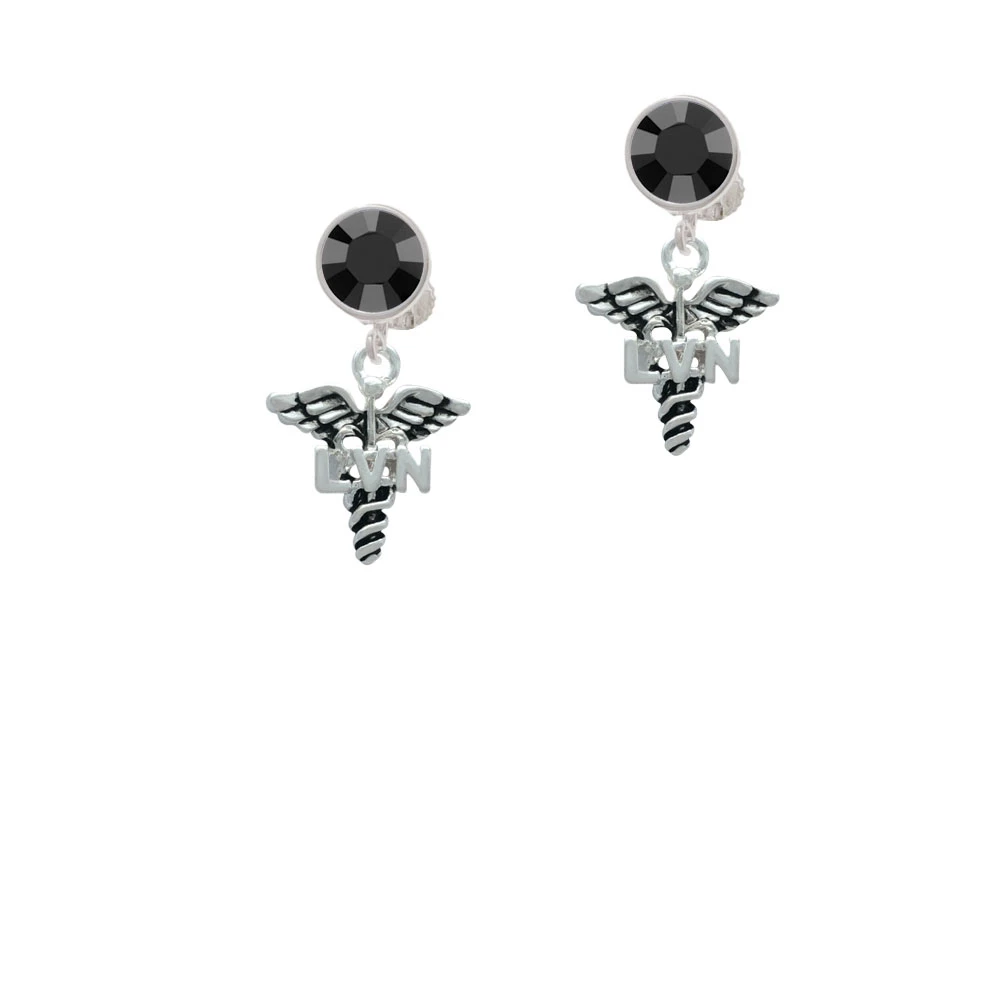 Caduceus - LVN Crystal Clip On Earrings (2)