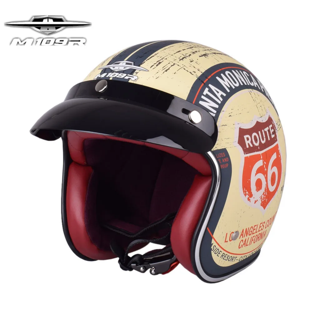 M109R мотоциклетный шлем винтажный с открытым лицом Половина Casco Ретро мото скутер Chopper Motocyklowy шлемы Kask M109R мотоциклетный шлем винтажный с открытым лицом Половина Casco Ретро мото скутер Chopper Motocyklowy шлемы Kask