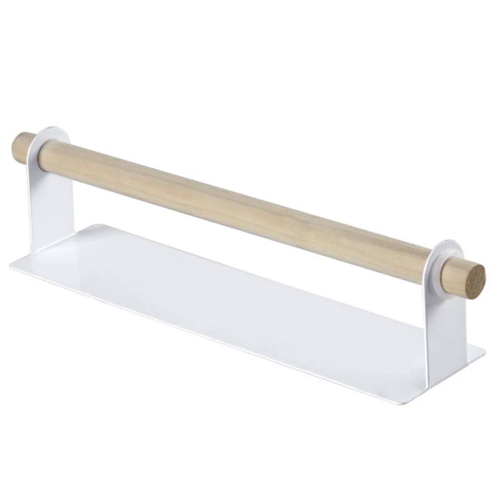 

Organizer Self-adhesive Behind Door Wall Mounted Wood Bar Cabinet Shelf Hole Free Towel Rack Hanger