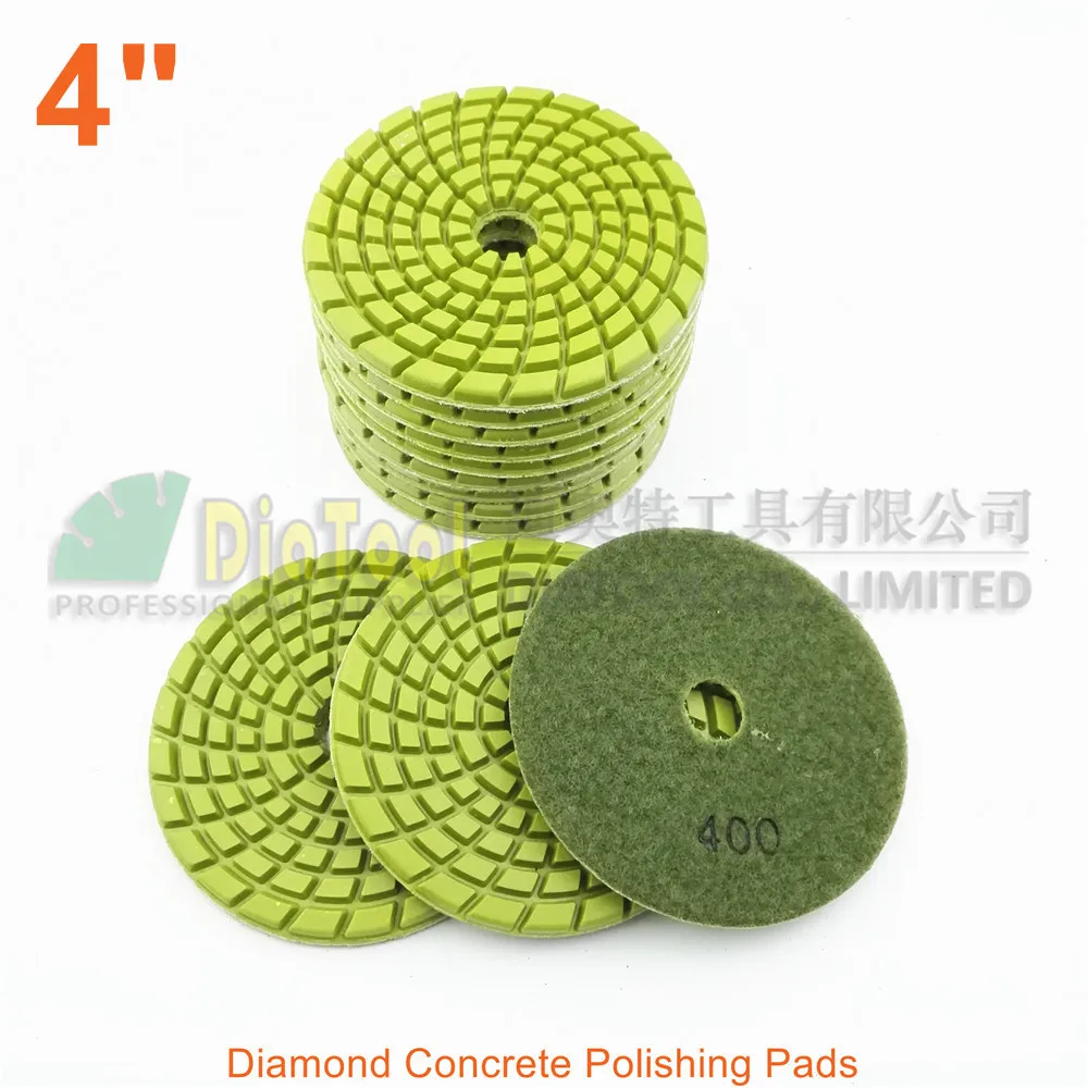 

SHDIATOOL 12pcs 4inch Diamond resin bond concrete polishing pads #400 Renew Sanding discs