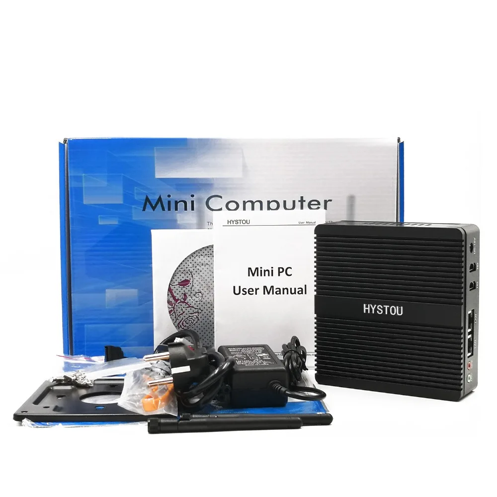 Barebone Linux мини ПК четырехъядерный Celeron N3160 Windows безвентиляторный дизайн без шума 4K
