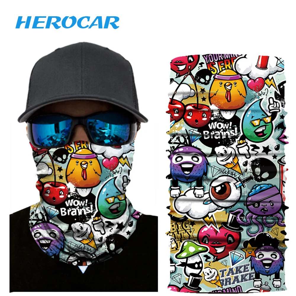 

HEROBIKER Balaclava Mask Motorcycle Unisex Skull Windproof Seamless Bandanas Breathable Mask Ghost Face Shield Scarf motor cycle