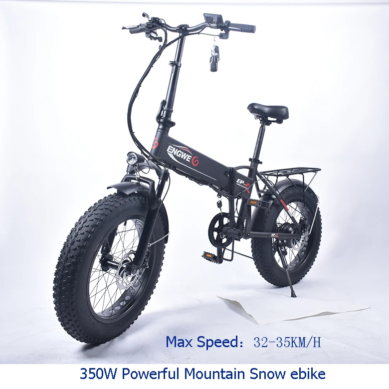 Sale 20" 4.0 inch Fat Tire Electric bike 48V12A Lithium Battery electric bicycle Aluminum Foldable 350W Powerful Mountain Snow ebike 6