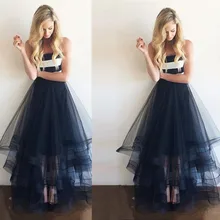 Marineblau Abendkleid Liebsten Tüll Rüschen Rock Kostenloser Versand Partei Festzug-kleid 2016 Neue Stil Abendkleid Schnelle Lieferung