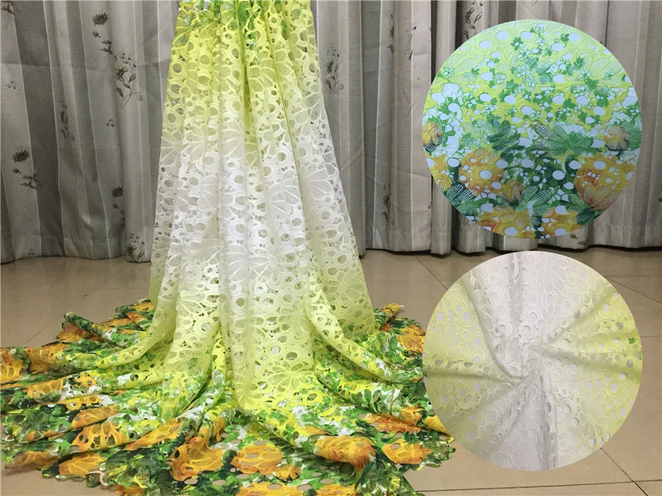 

Free Shipping by DHL!multi colour high quality water soluble african cord lace guipure lace fabric for women nice dress WS001