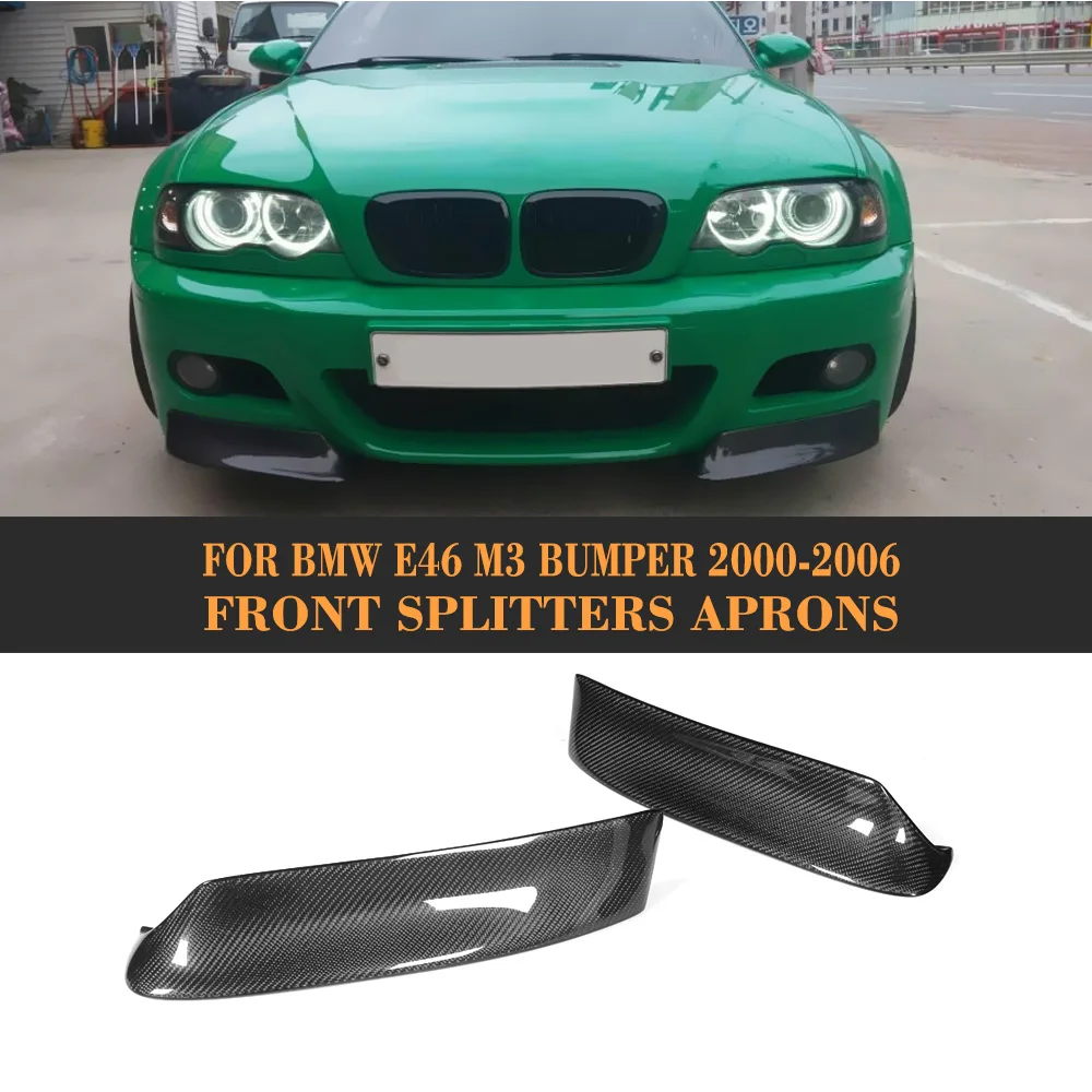 

Carbon Fiber Car Front Bumper Splitter Lip Corner Apron for BMW E46 M3 2000-2003 CSL Style Car Spoiler Sticker