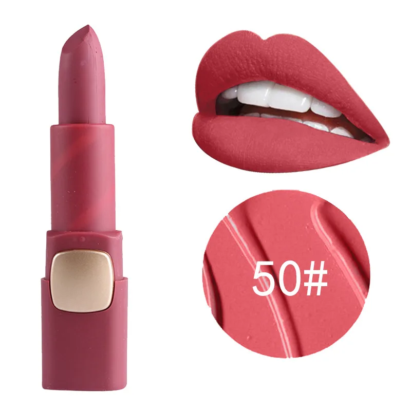 Miss Rose Matte Lipstick Cosmetics Makeup Waterproof Lips Moisturizing Easy To Wear Make up Lip Sticks Gloss Lipsticks - Цвет: 50 Loved