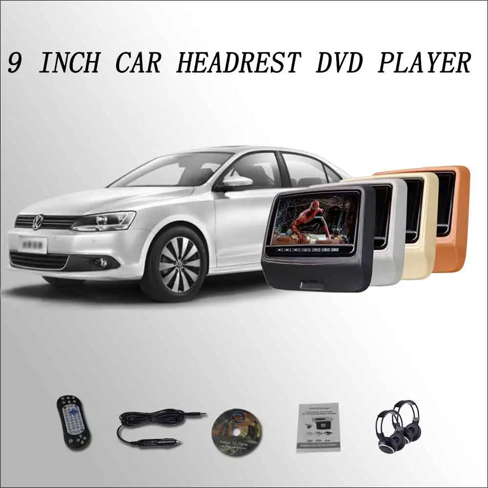 

BigBigRoad For Sagitar Car Headrest Monitor digital LCD screen 2*9" DVD player with USB SD / IR / FM / SPEAKER / GAME / HDMI