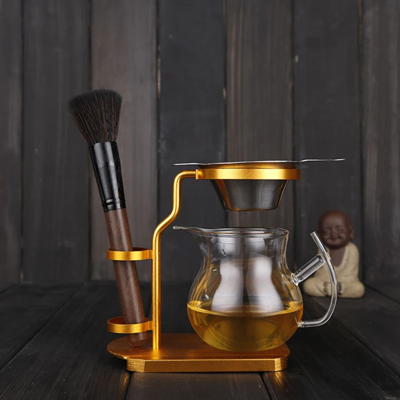 Creative Kongfu Tea tray holder infuser strainer Alloy Teapot Trivet stand Multi-function Tea Accessories Tools Easy To Make
