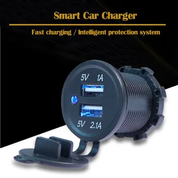 

2020 Car charger Motorcycle Waterproof 3.1A Dual USB Socket Charger Power Adapter LED 12-24V For huawei for Iphone for Samsung