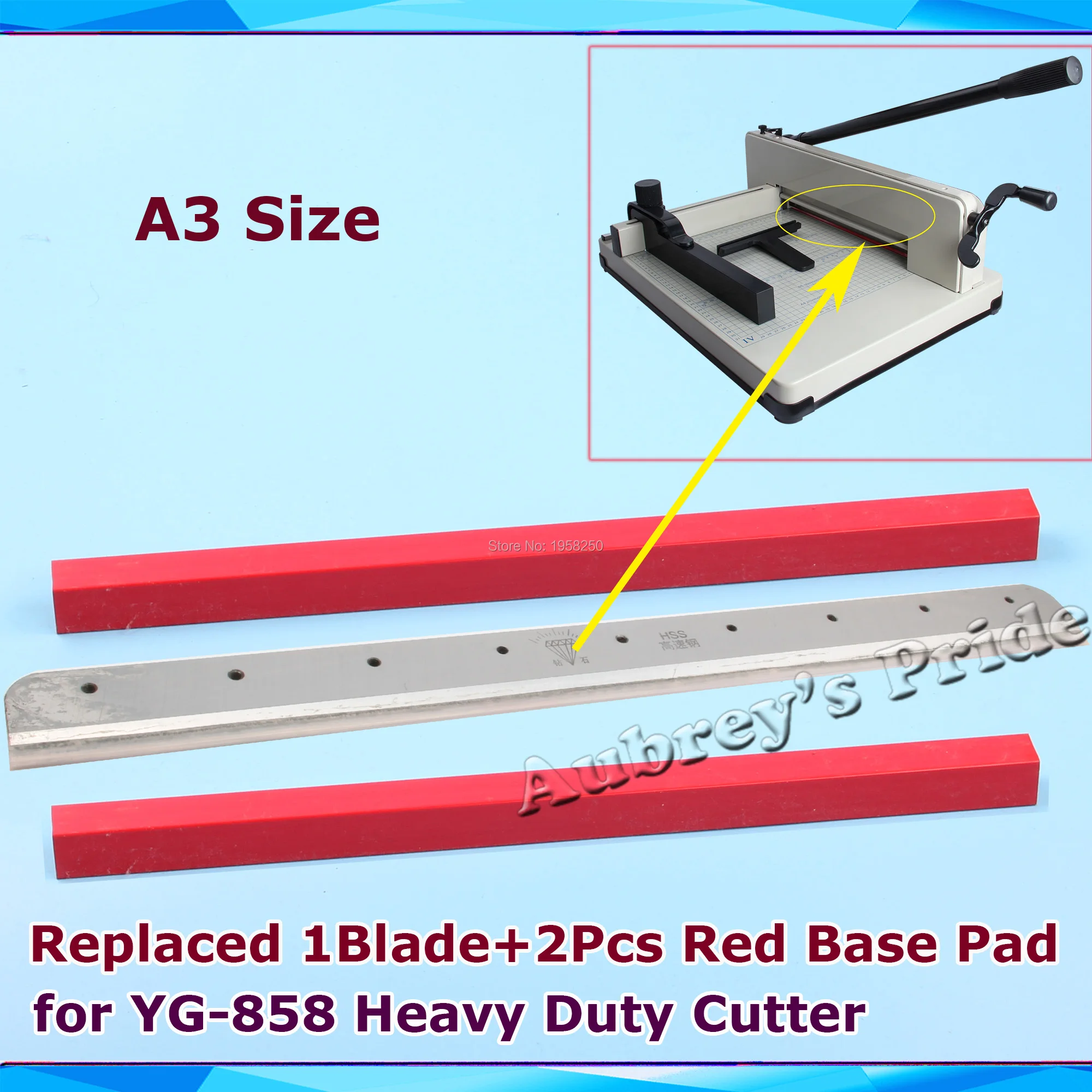 A3 Размер 1 шт. лезвие+ 2 шт. Красная базовая площадка YG-858 заменено стальное лезвие для сверхмощного стека бумаги Ream гильотинная машина
