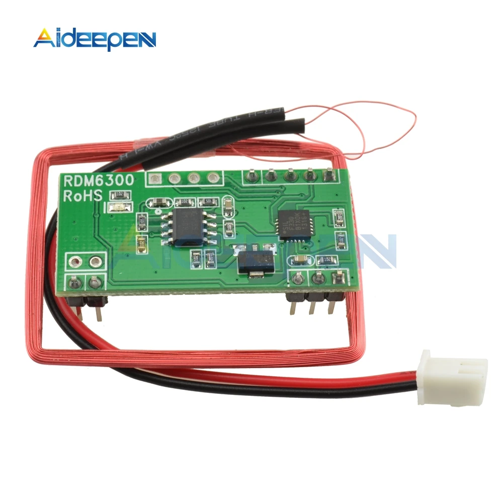 Модуль считывания ID ключей RFID EM4100 125 кГц RDM6300 RDM630 для Arduino DC 5В UART TTL RS232|Детали и