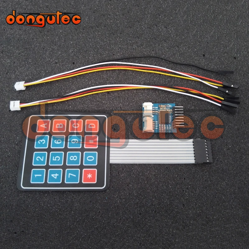 

dongutec I2C Keypad Backpack Board I2C keypad Module 4 x 4 Matrix Array 4 pin Female Jumper Matrix keyboard