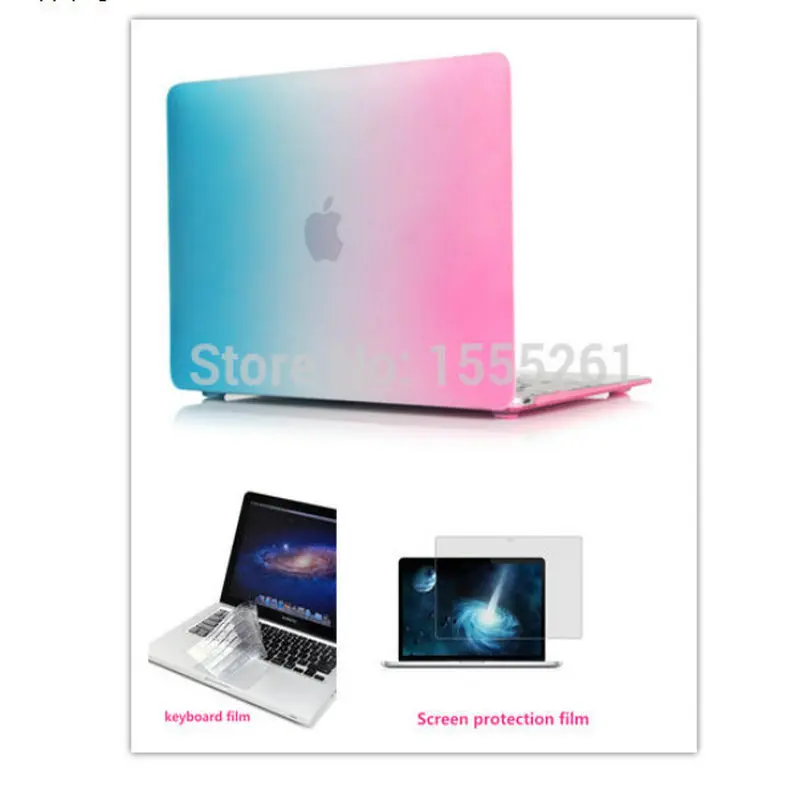Key Cover 3 in 1 Rubberized HOT PINK Case for Macbook White 13" LCD Screen 