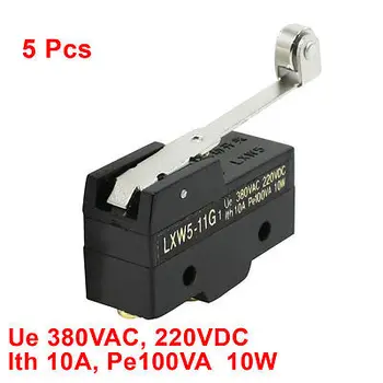 

5 Pcs LXW5-11G1 Parallel Roller Hinge Lever Micro Limit Switch 380VAC 220VDC