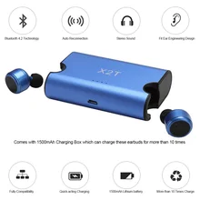 X2T TWS беспроводные наушники Bluetooth 4,2 наушники Спортивная гарнитура стерео музыка наушники Hands-free w/Mic 1500mAh зарядная коробка