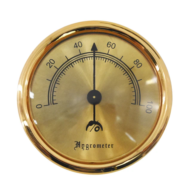 Professional Accurate Round Cigar Hygrometer Humidor Humidifier