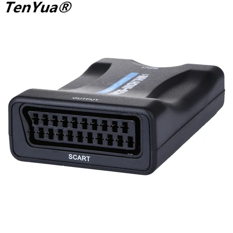  TenYua Ingresso HDMI A SCART Convertitore 1080 P AV Segnale Adattatore Video Audio di Alto Livello 