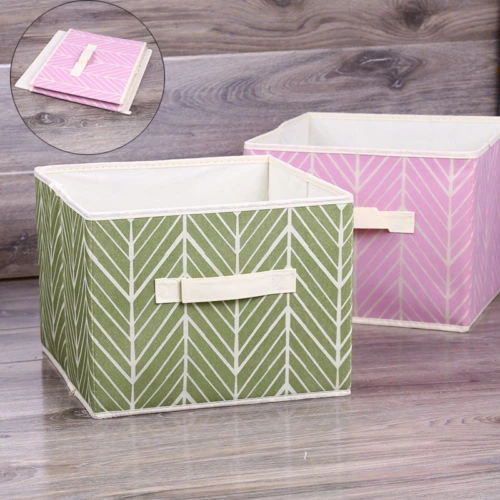 Foldable Canvas Storage Collapsible Folding Box Fabric Cube Cloth Bag W Handle Storage Boxes Bins Aliexpress