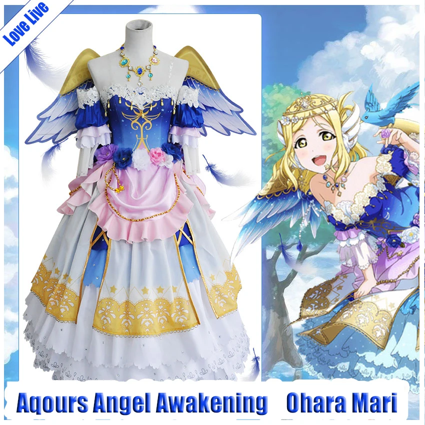 

Anime! Lovelive! Sunshine! Aqours Ohara Mari Angel Awakening Lolita Dress Lovely Luxuriant Uniform Cosplay Costume Free Shipping