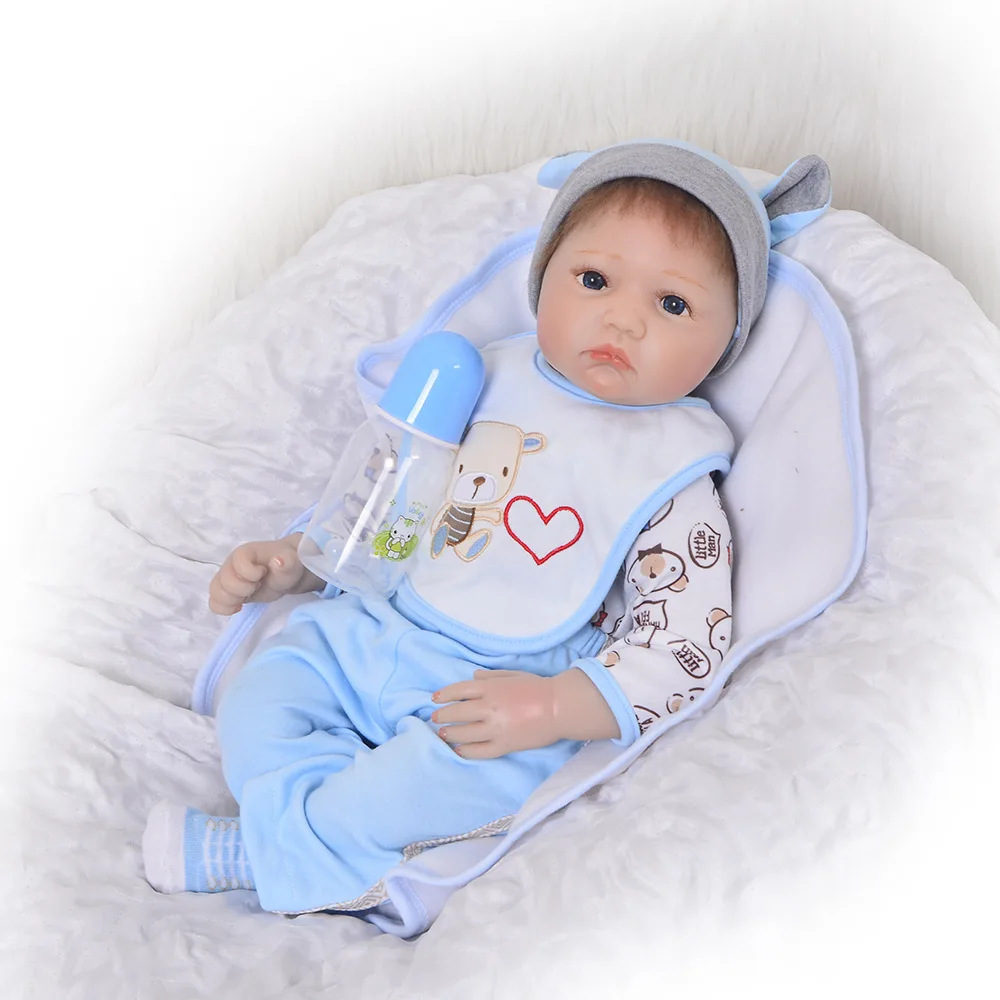 Silicone Newborn Babies Doll with Cloth Body 22 Inch Baby Toy For Kids Reborn Toys Playmate Bebe Handmade |