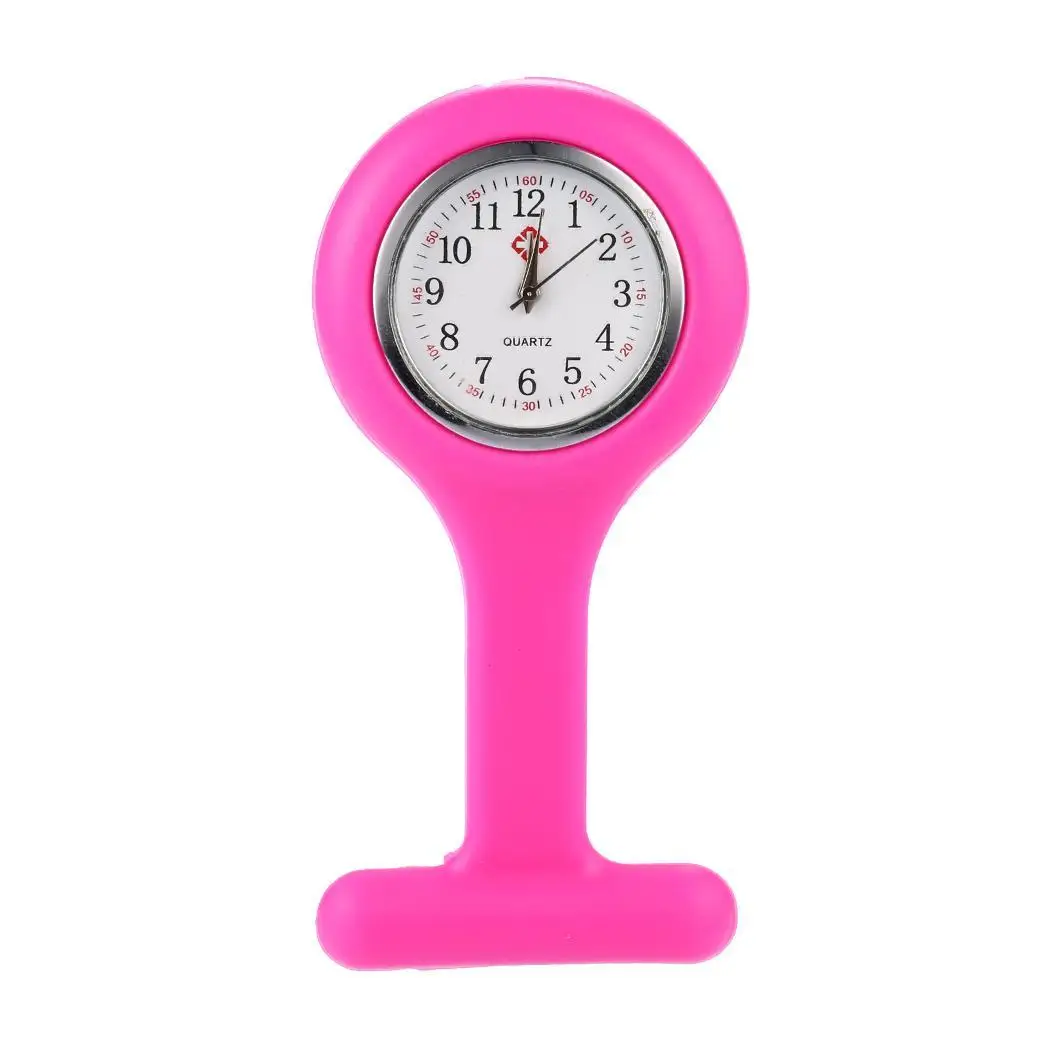 

FANALA Nurses Watches Doctor Portable Fob Watch Brooches Silicone Tunic Batteries Medical Nurse Watch Quartz with Clip 14 Colors