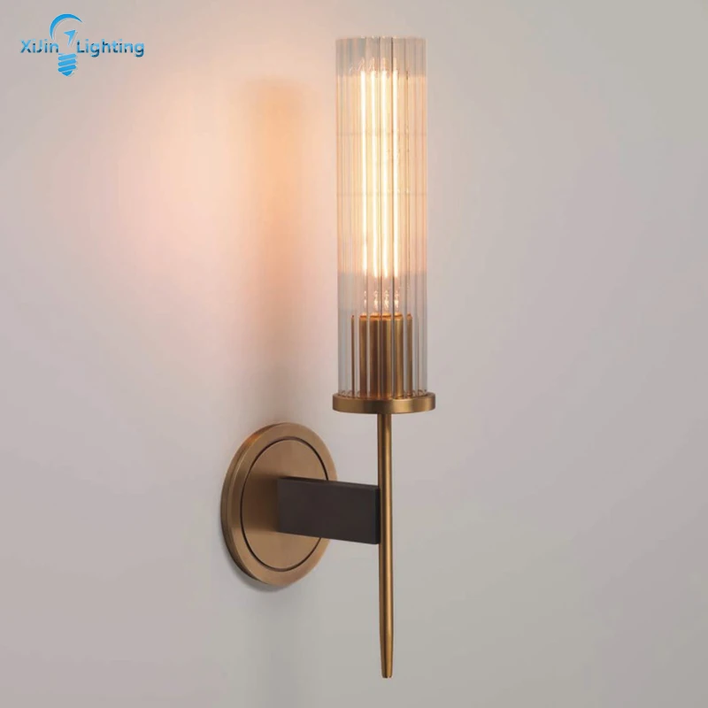 

High Quality Modern Wall Light For Living Room Bedroom Lamp In Copper Material Bracket Light Glass Wall Lamp