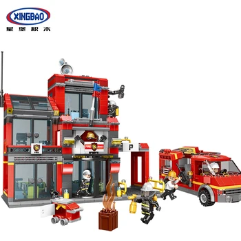 

XINGBAO Lepined City Forest Series Fire Fighting team Model Building Blocks Brick Firefighter Action Fgure Kit Toys For Children