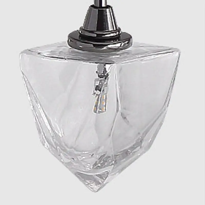 Современный светодиодный стеклянный светильник для столовой, кухни, гостиной, дизайнерское освещение, с покрытием, жемчужно-черный - Цвет абажура: Clear Lampshade