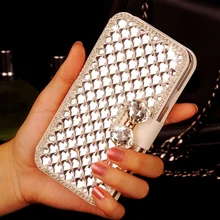 Великолепный Bling Crystal rhinesote белый кожаный чехол для ZTE Blade GF3 T320