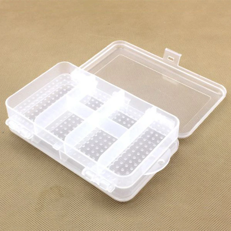 

1PCS Double-sided 10-grid stationary transparent plastic box jewelry bead storage box Office School Supplies Holder Case