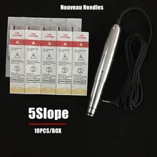 10 шт./кор. перманентные иглы для макияжа 5 наклонных иглы для бровей и губ для Nouveau роторные машины комплекты ручек