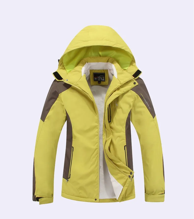 Plus Size Women ski jacket women Mountain Thicken Plus fleece skiwear waterproof hiking outdoor