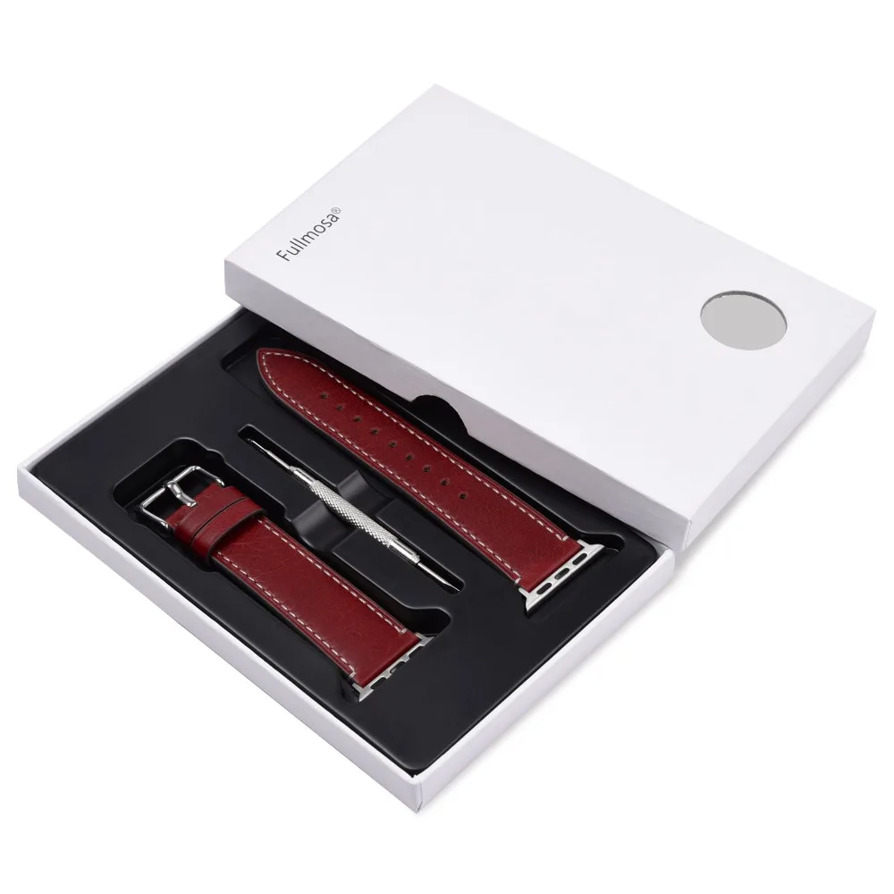 Ремешок для часов из восковой кожи iWatch 42 мм 38 мм/44 40 серии 4/2/1 Apple Watch с серебряной