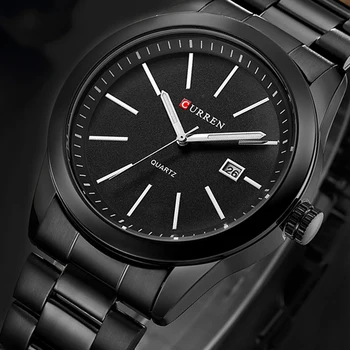 

2018 CURREN Men Watches Top Brand Luxury Men's Fashion Business Quartz Watch Male Stainless Steel Date Analog Clock 8091 Gift