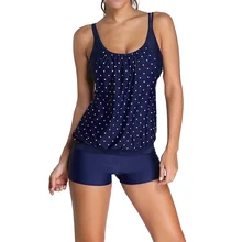 2017 Safe Summer Beach Women Double Up Tankini Sets with Shorts Women Swimwear Two Piece Bikini