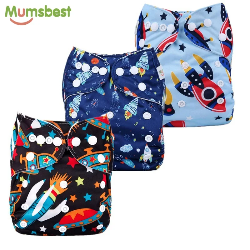 Mumsbest 3PCS Reusable Cloth Diaper Cover Washable Waterproof Baby Nappy PUL Suit 3 15kgs Adjustable