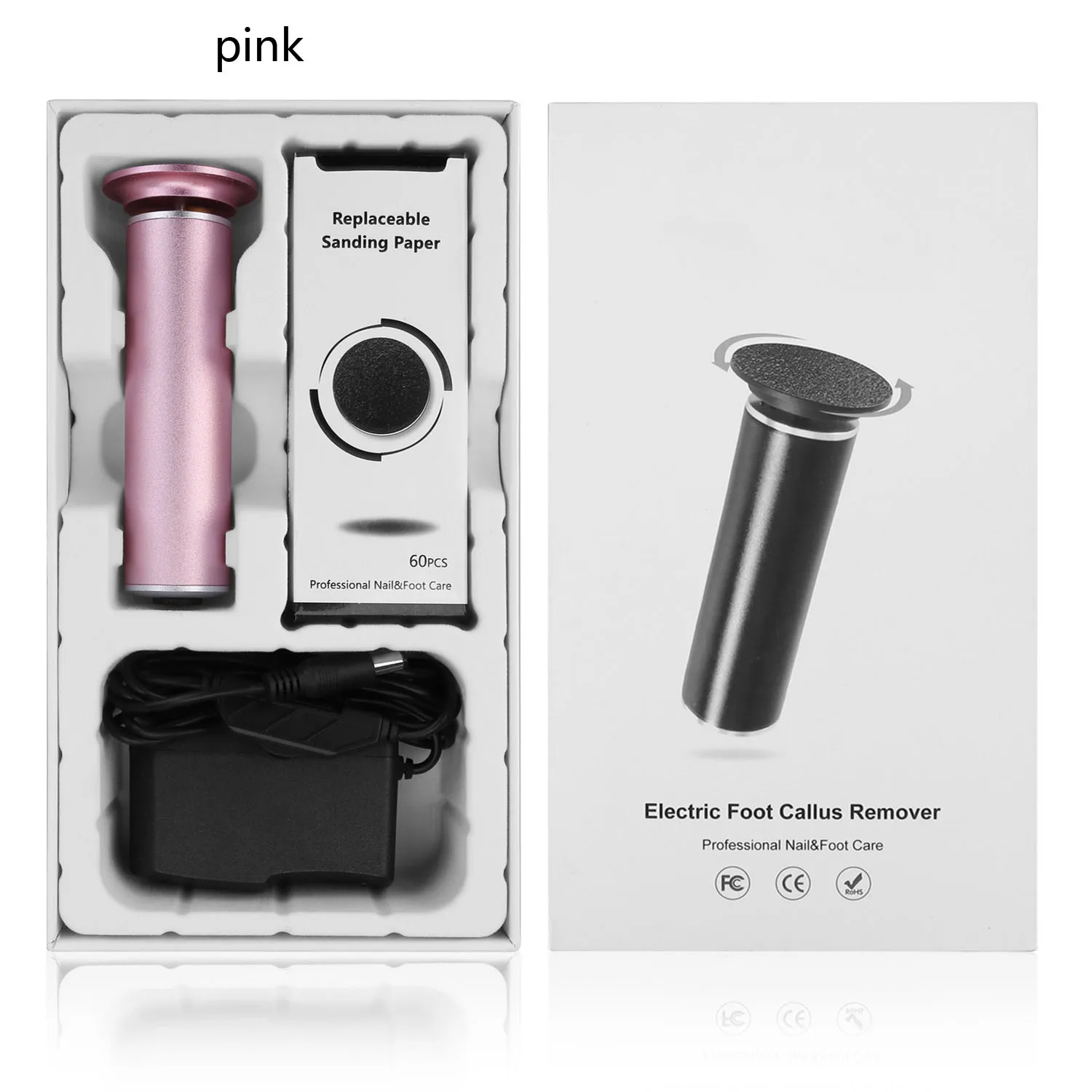 Электрические педикюрные инструменты машина для ухода за ногами сухой омертвевшей твердой кожей удалитель мозолей с заменой наждачной бумаги диск Электрический пилка для ног - Цвет: Rose Pink