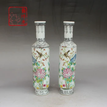 

Porcelain Painted Lion Six-sided Penholder Large Vase and a Pair of Home Decoration Desktop Arrangements