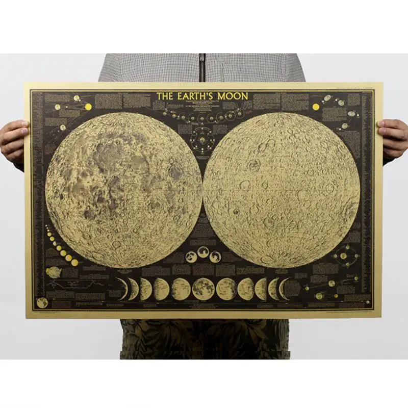

1pcs Maps World Map Retro Paper Moon drawing room unique decoration high quality