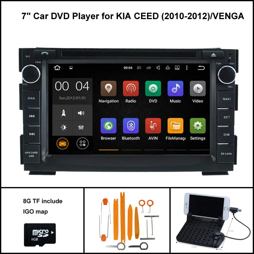 Android 7 1 Quad Core CAR DVD PLAYER for KIA CEED 2010 2012 VENGA GPS AUTO